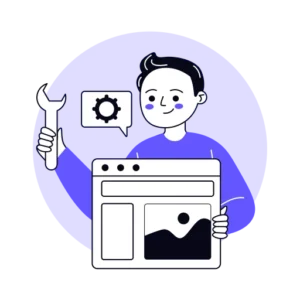 Website maintenance illustration designed for NmarkStudio digital marketing services