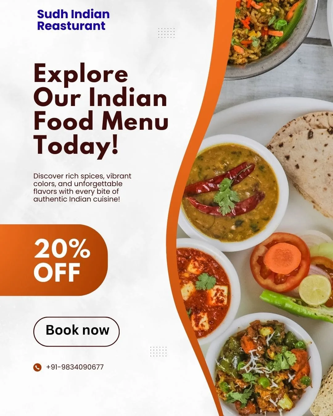 Restaurant food promotion banner designed by NmarkStudio digital marketing agency